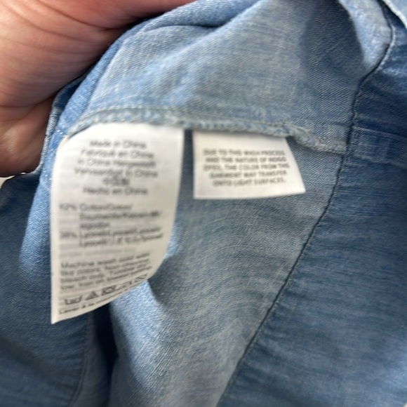 Madewell Blue Chambray Button Up Flutter Sleeve Midi Dress 4P - Picture 6 of 9